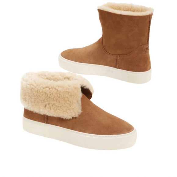 UGG Boots Womens Size 8 Brown Neumel Platform Shearling Lined Suede Winter Shoes - Picture 1 of 14